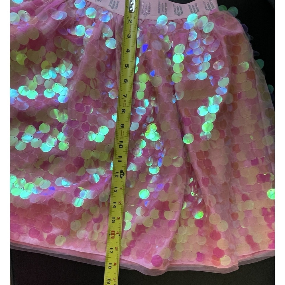 Lola and The Boys Girls Wicked Glinda Sparkle Skirt 14 Pink Shimmer Party Sequin - Picture 8 of 13